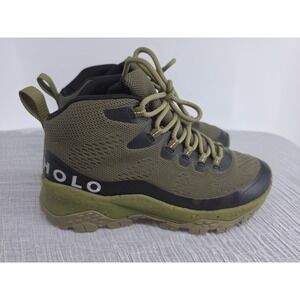 HOLO Footwear Womens Hermes Mid Hiking Boots Olive Green Black HW712351 Size 8